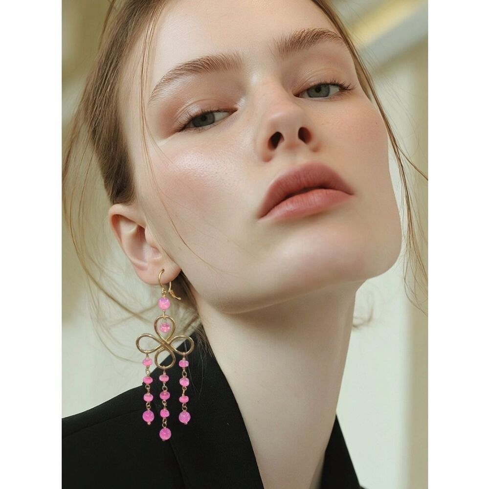 Pink Ethiopian Opal Earrings